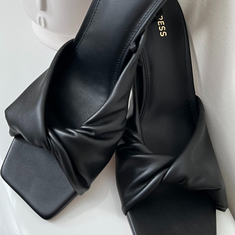 Express Twist Strap Mule Sandal | Color: Black | Size: 7